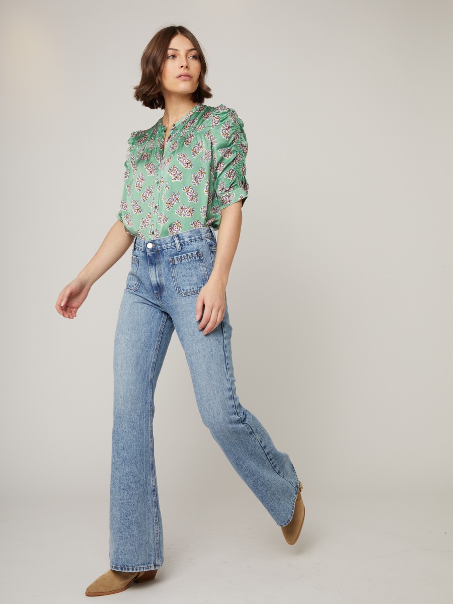 Flare Pants with Patch Pockets