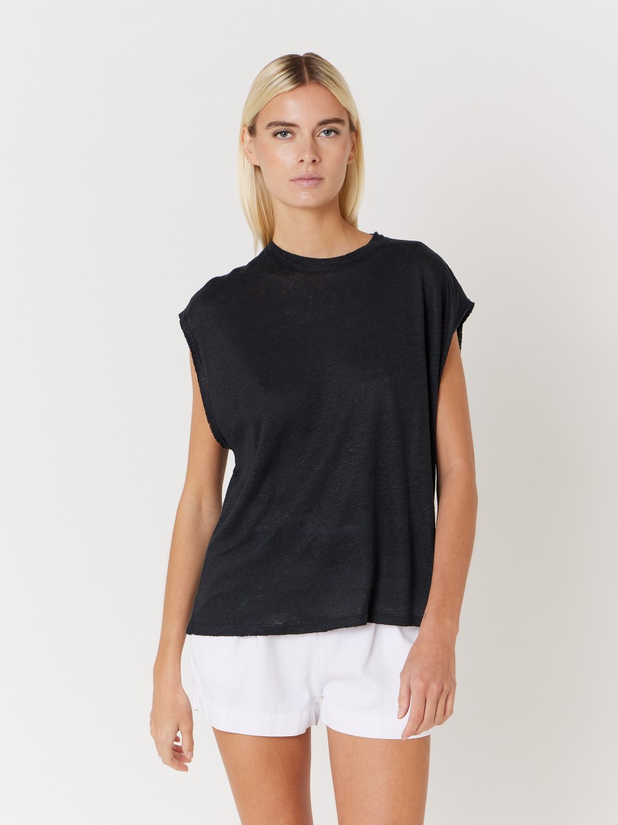 EMO I Sleeveless linen t-shirt
