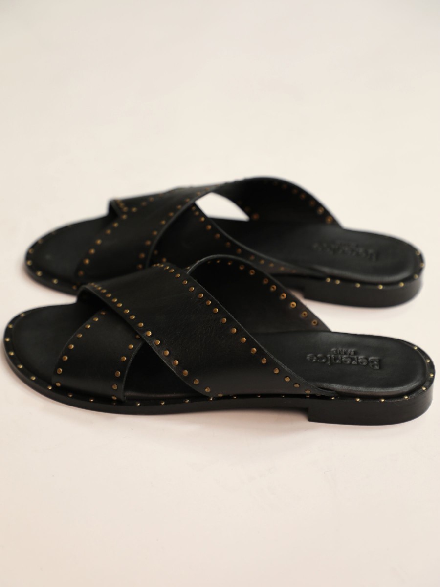 LILOU | Sandales plates en cuir