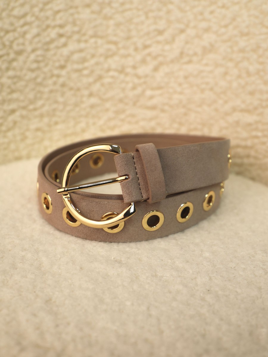 ODILE I Suede belt with metal buckle