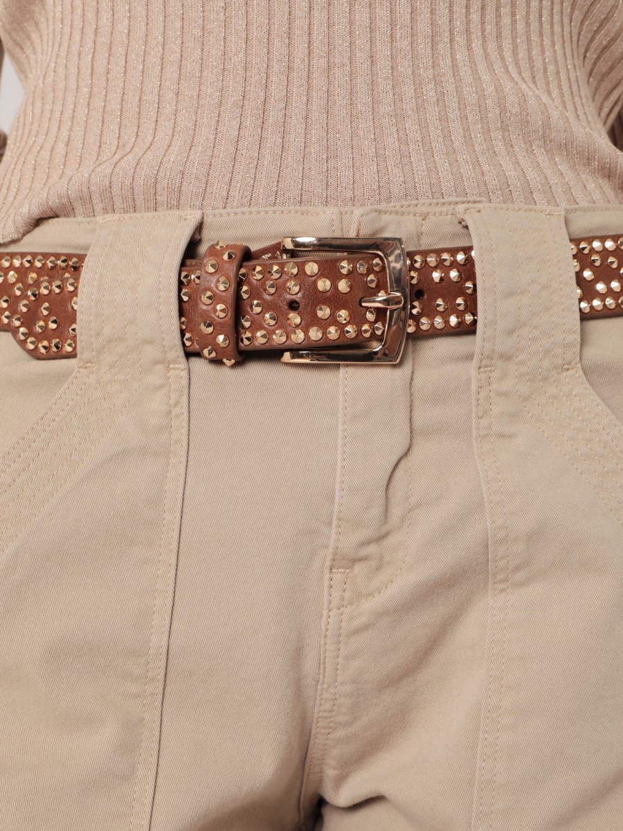 OLIVIA | Leather belt with metal studs