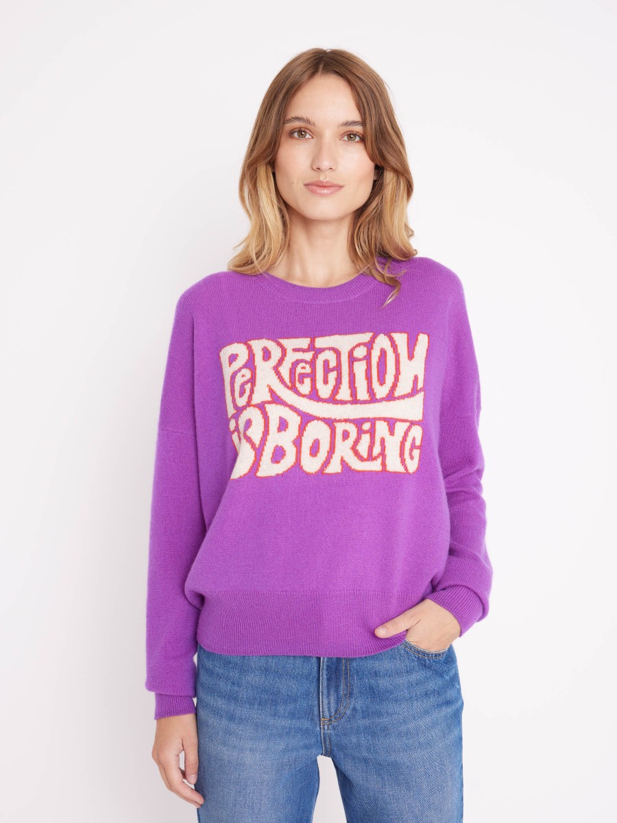 AVENIR | Purple cashmere artwork jumper