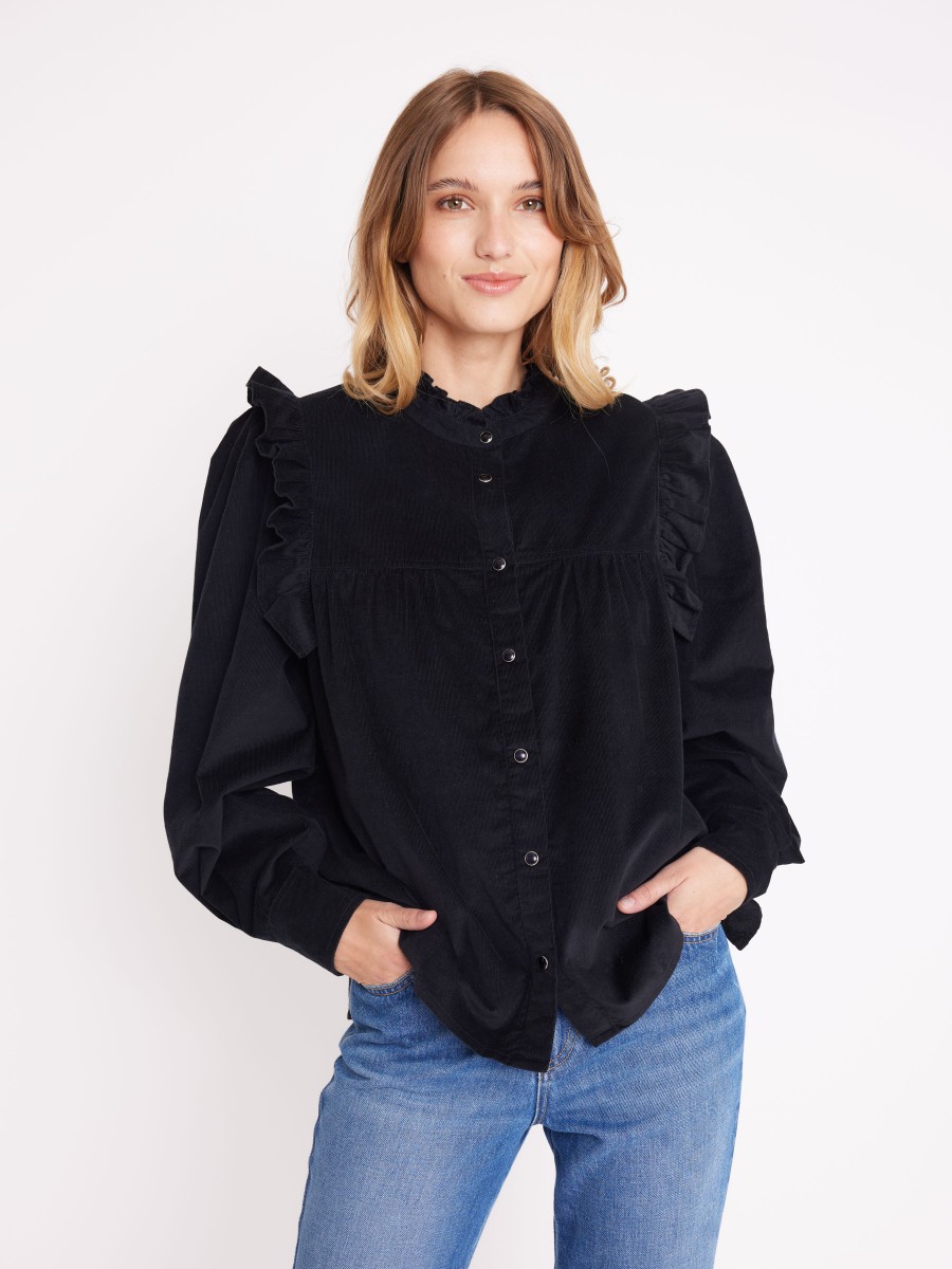 COCO | Black velvet shirt