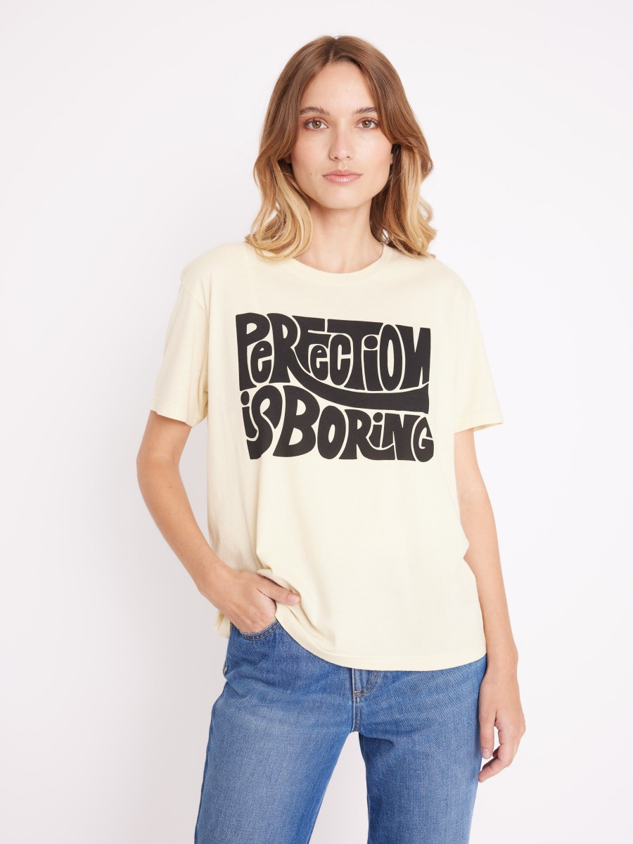 ENSWERBORING | Beige artwork T-shirt