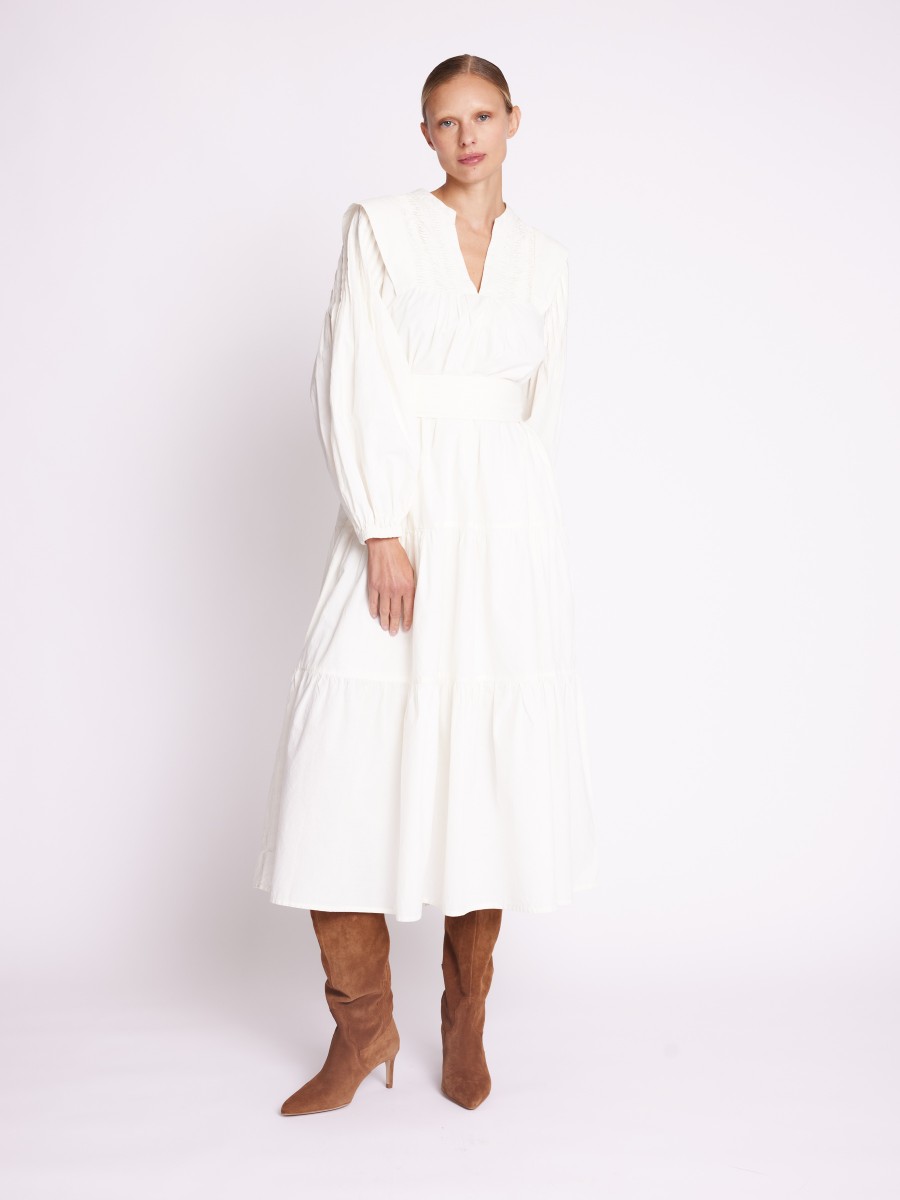 RIVOLVA | White slim-fit maxi dress