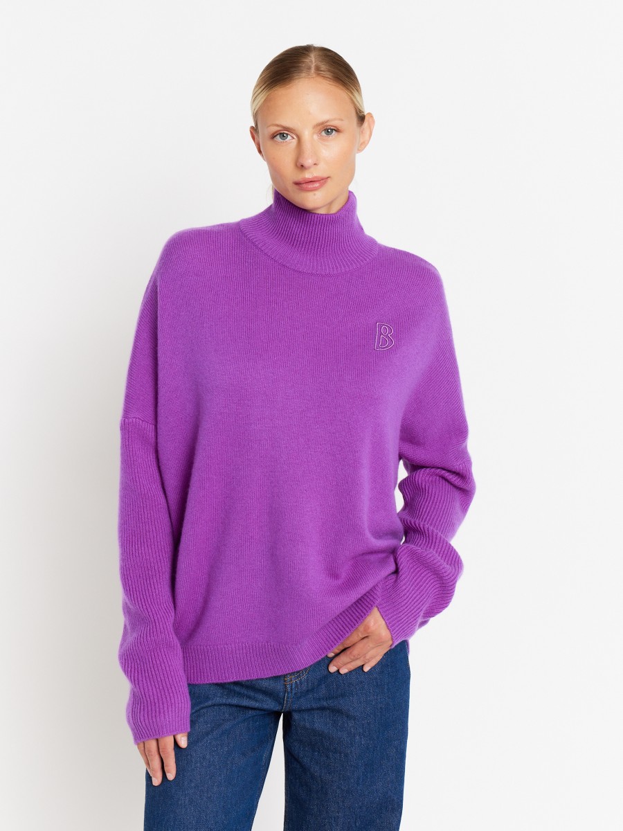 ACAPULCO | Pull violet oversize col montant