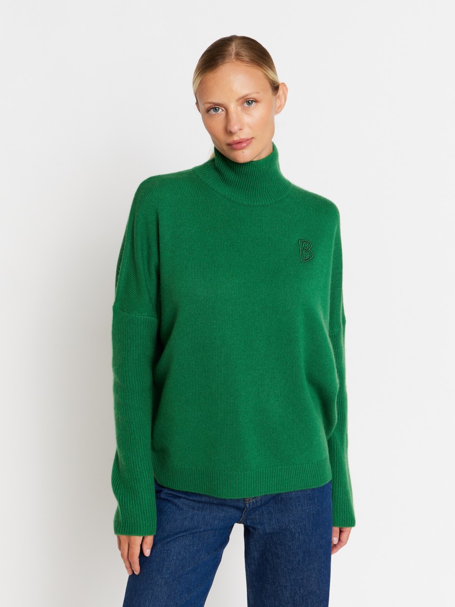 ACAPULCO | Pull vert oversize col montant
