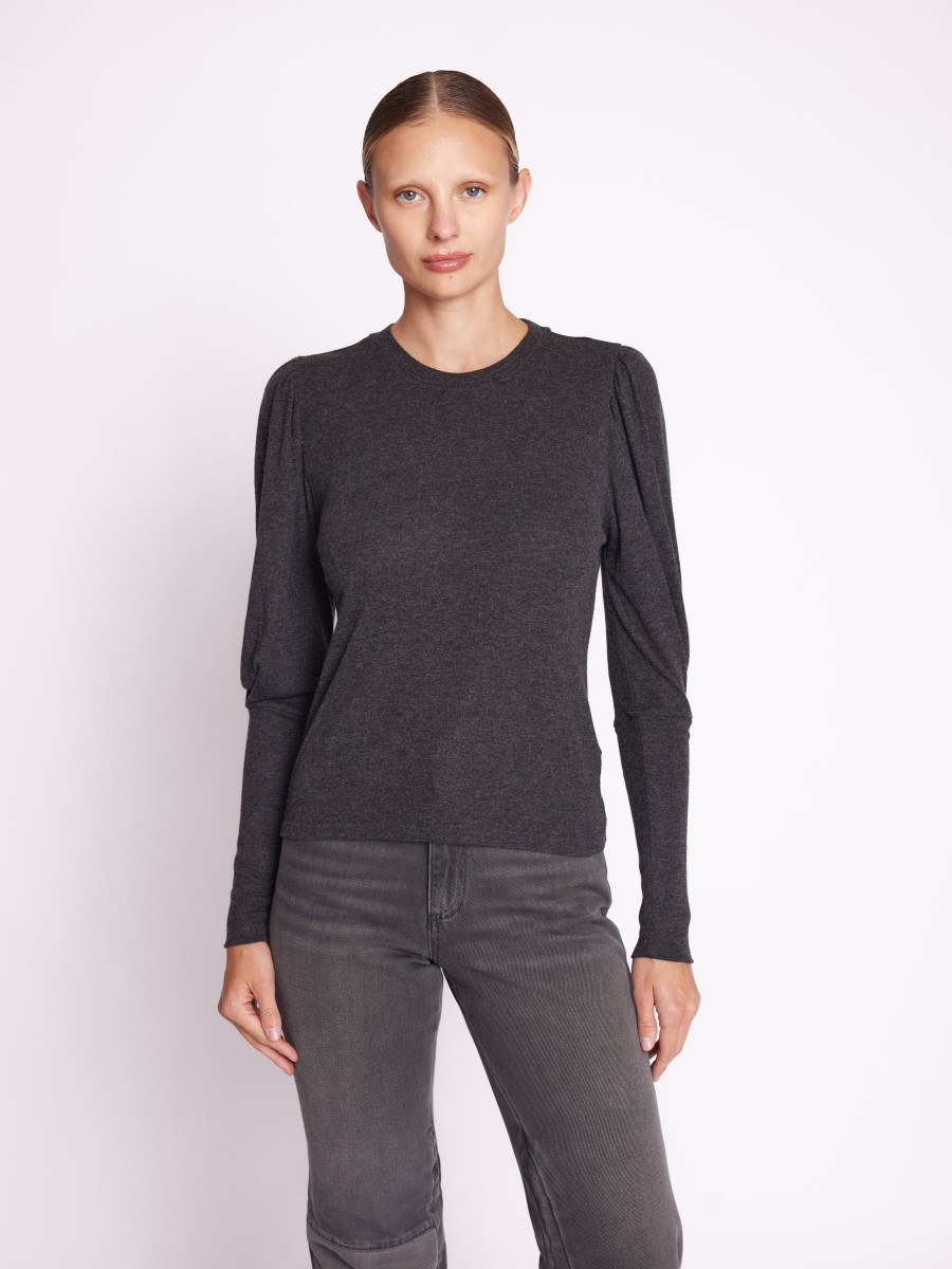 ENA | Grey T-shirt, long puffed sleeves