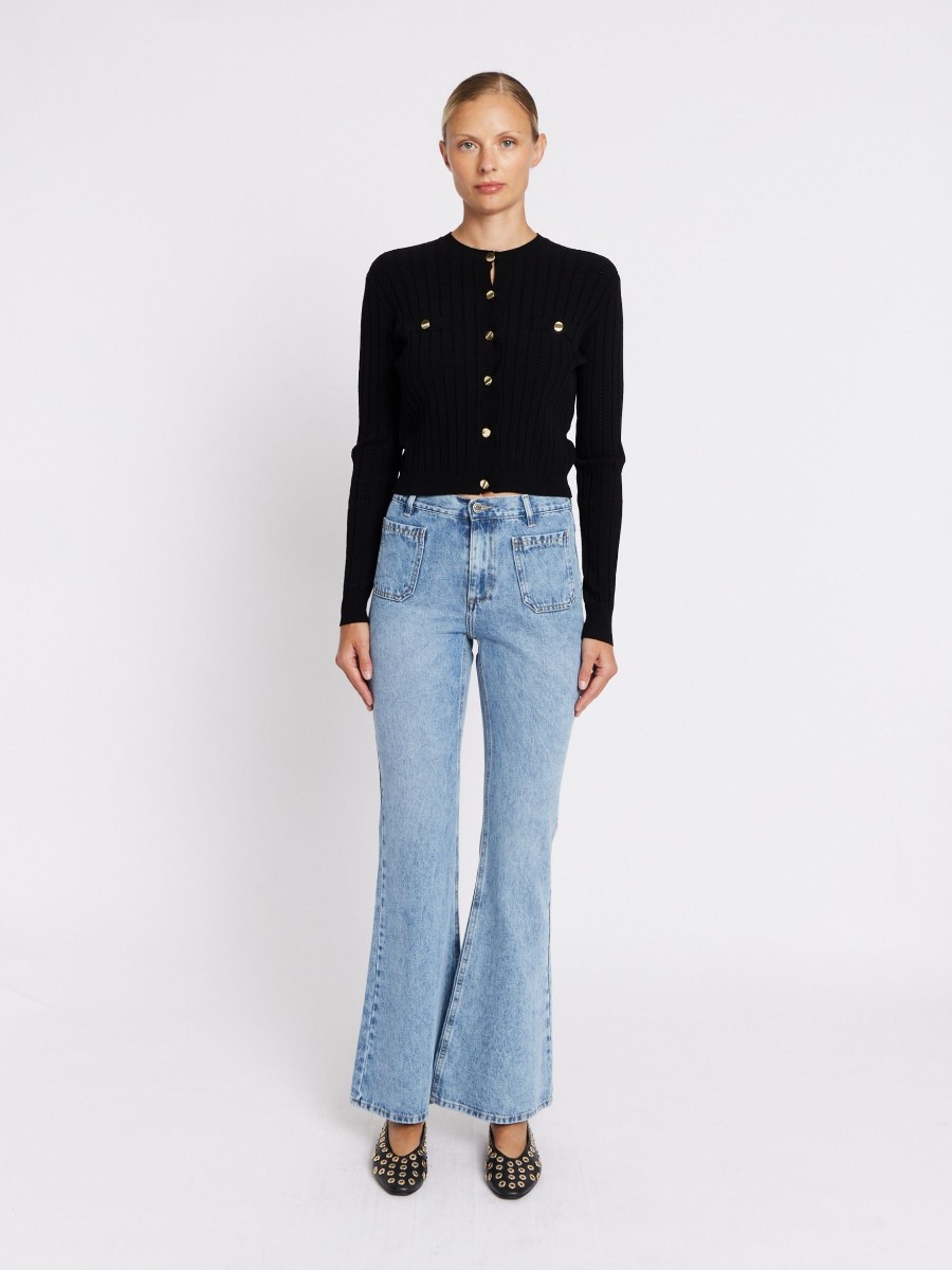 ODESSABLEACH | Flare jeans with patch pockets