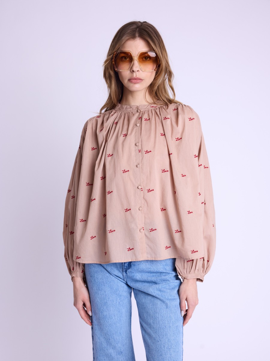 COUNTRYLOVE | Wide shirt with love embroidery