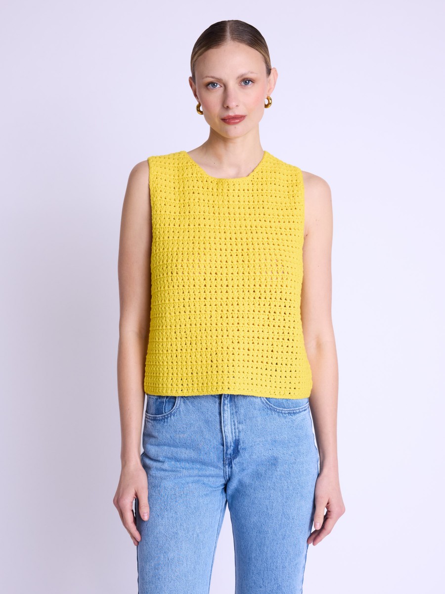 ANAIA | Yellow crochet tank top