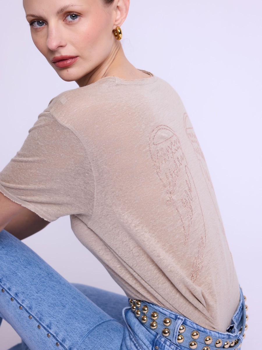 EMMAAILES | Camiseta de lino beige