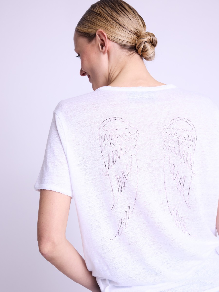 EMMAAILES | Camiseta de lino blanco