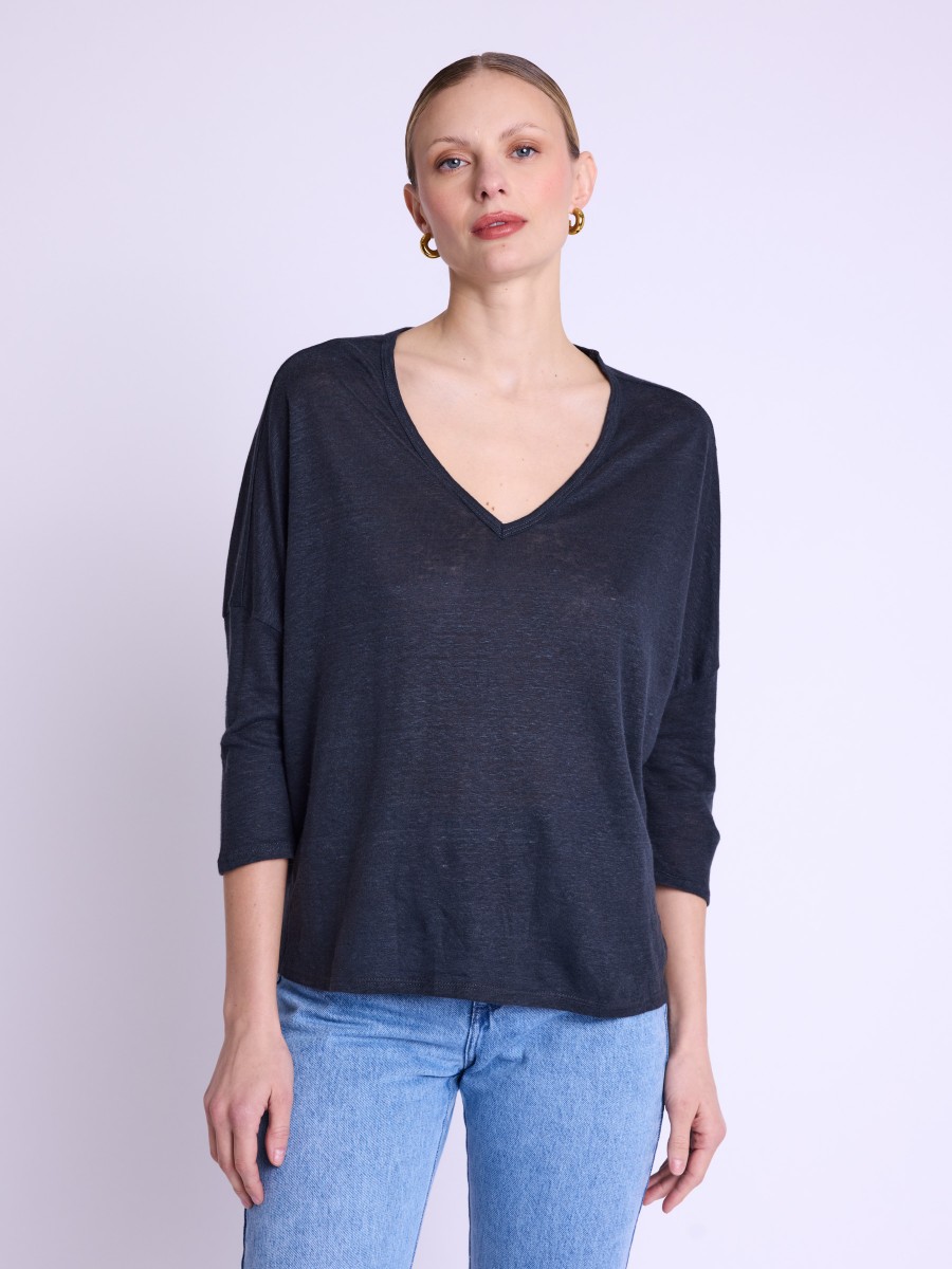 EVAELLE | Camiseta de lino gris