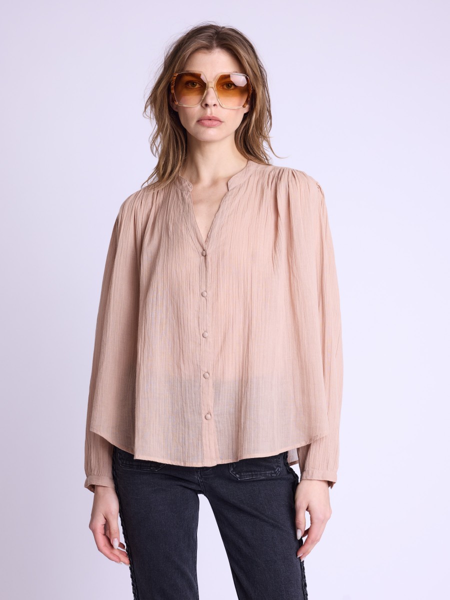 CASSANDRA | Plain shirt with drop sleeves