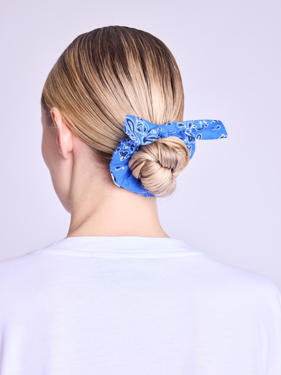 ONA | Blue scrunchie with bandana print