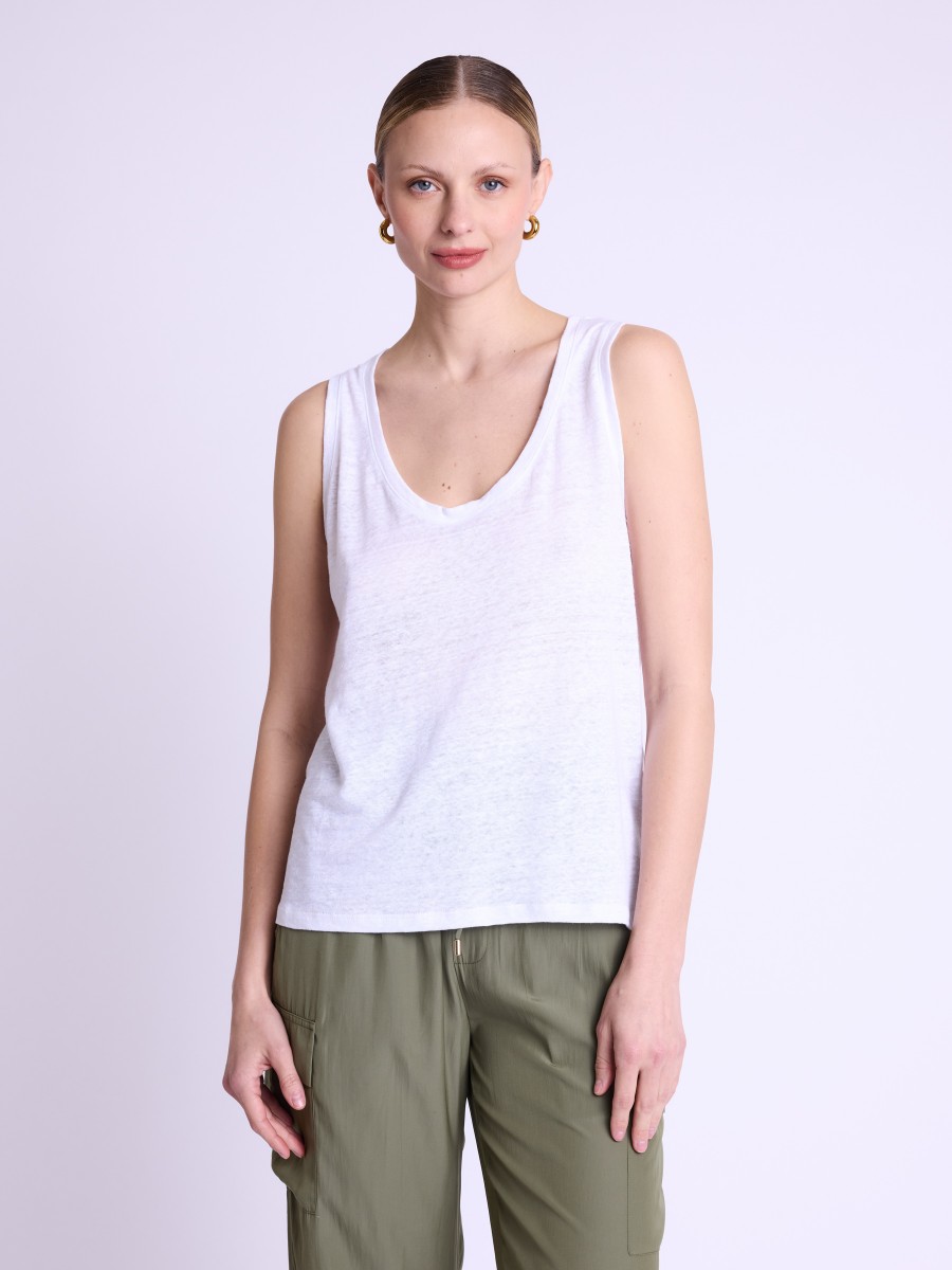 ELINE | Camiseta blanca de lino