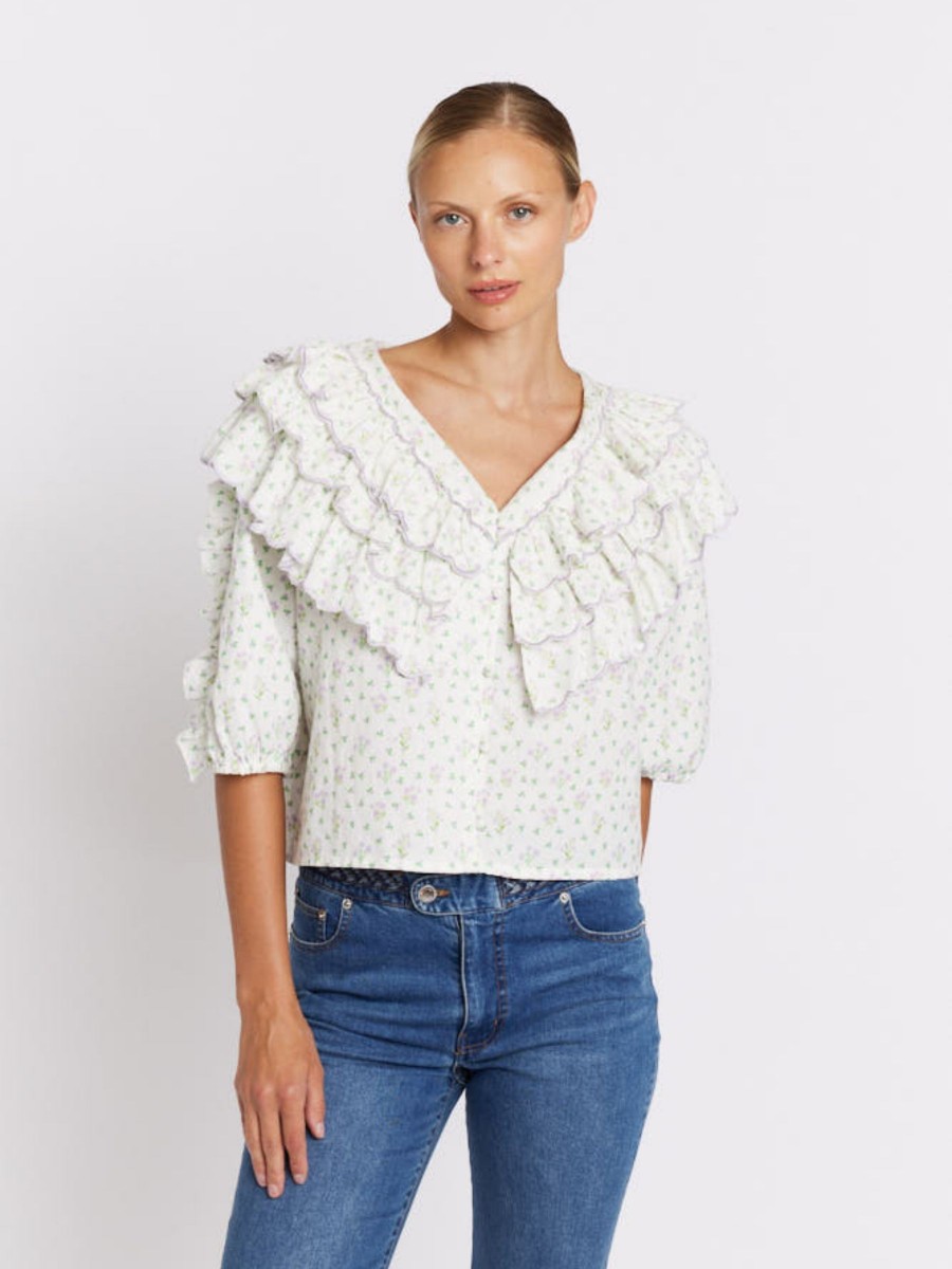 CLIRA | Floral print ruffle shirt