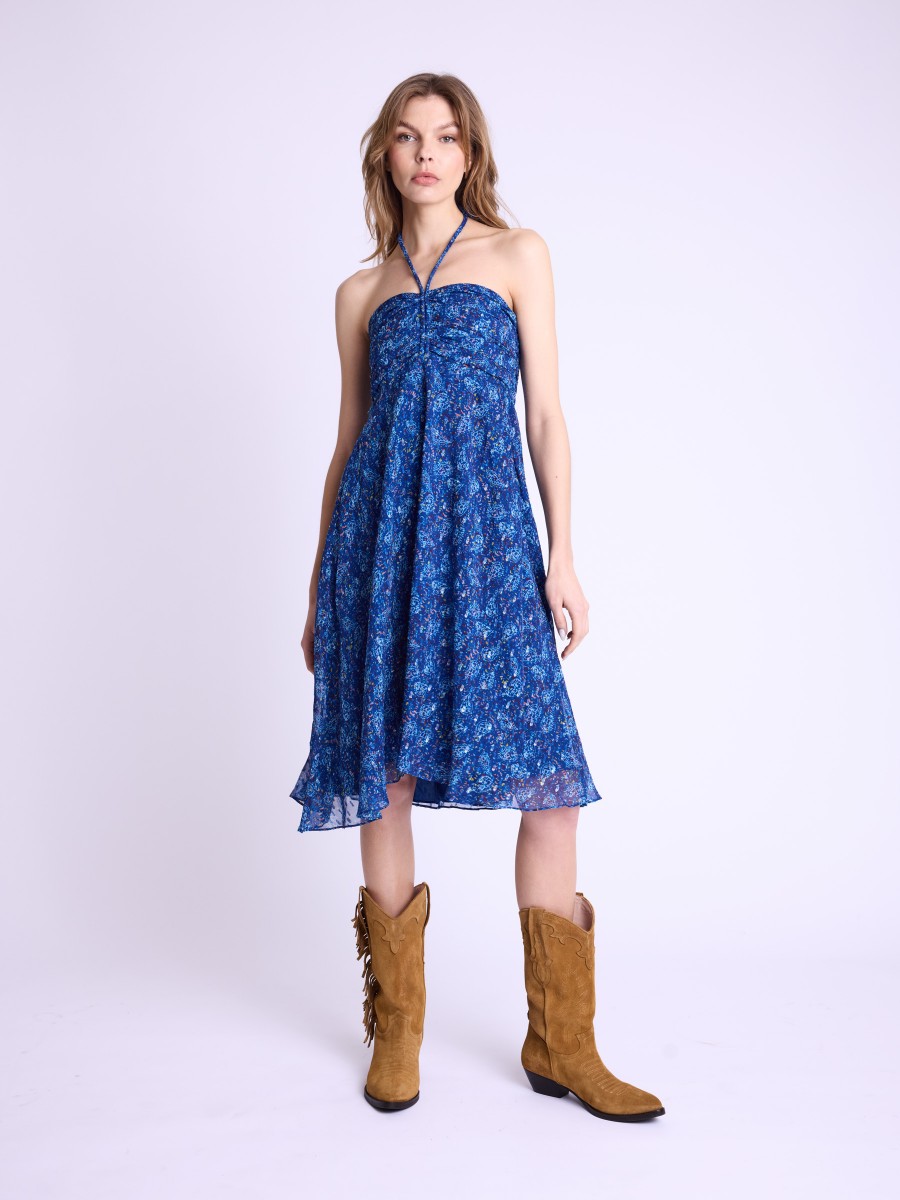 RIVIERA | Blue floral print dress