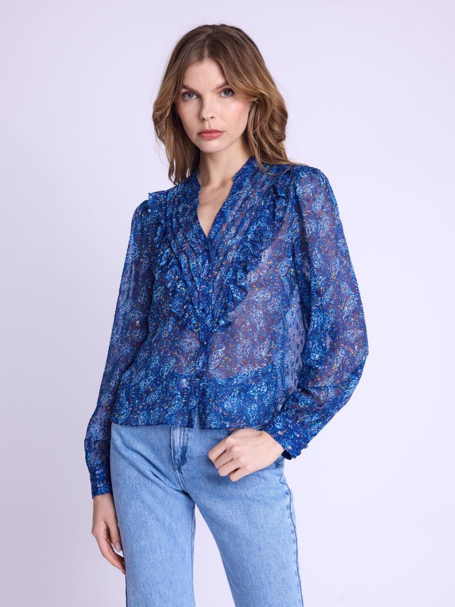 CELESTINA | Blue floral shirt