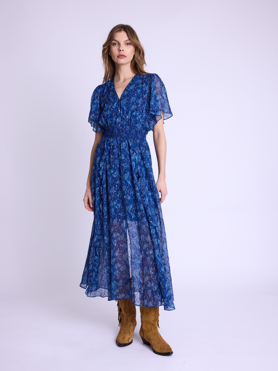 ALIA | Blue floral print dress
