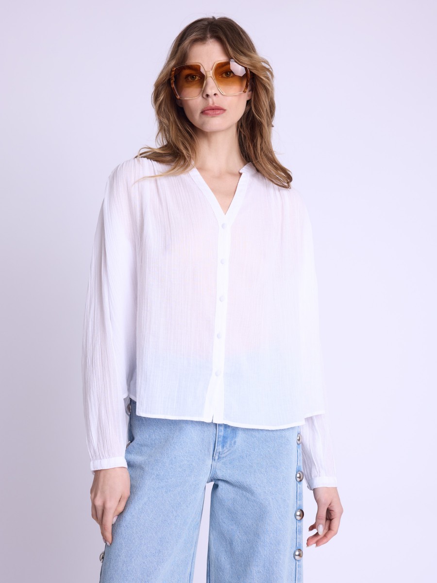 CASSANDRA | Plain shirt with drop sleeves