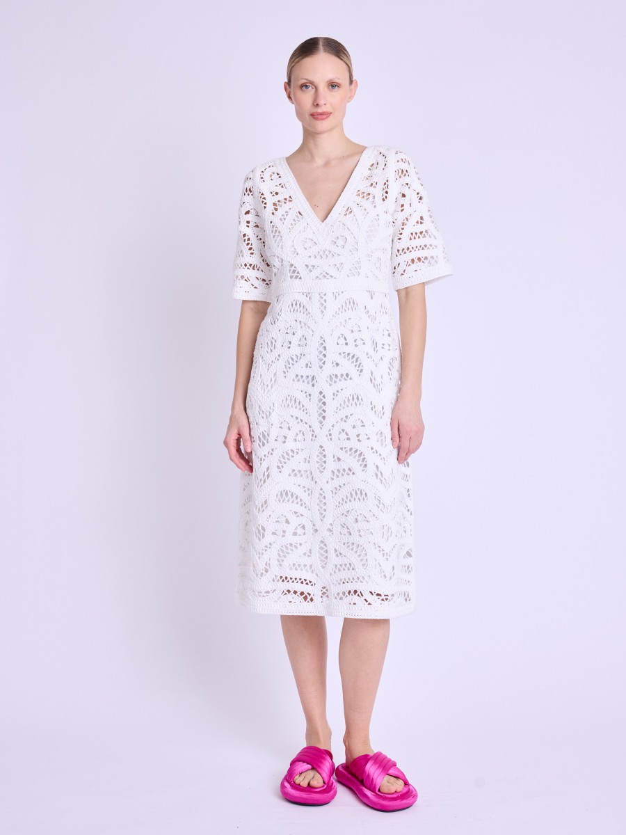 RAIMUNDA | Maxi vestido blanco de macramé