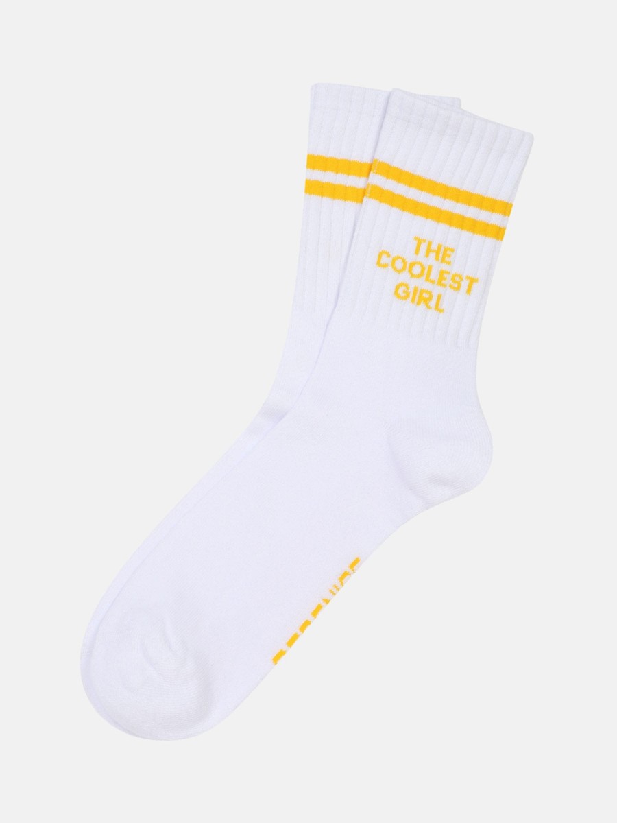 ORIANA | Calcetines de algodón con rayas amarillas