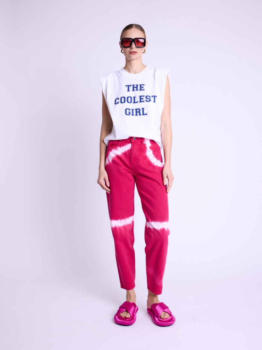 OASIS | Washed fuchsia straight jeans