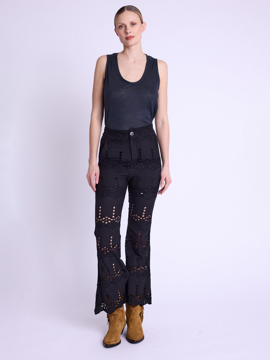 PIZENA | Lightweight trousers with embroidery