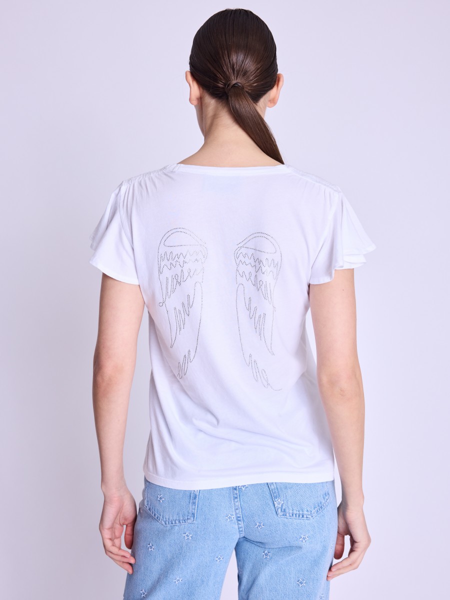 EZANA | Black T-shirt with back wings