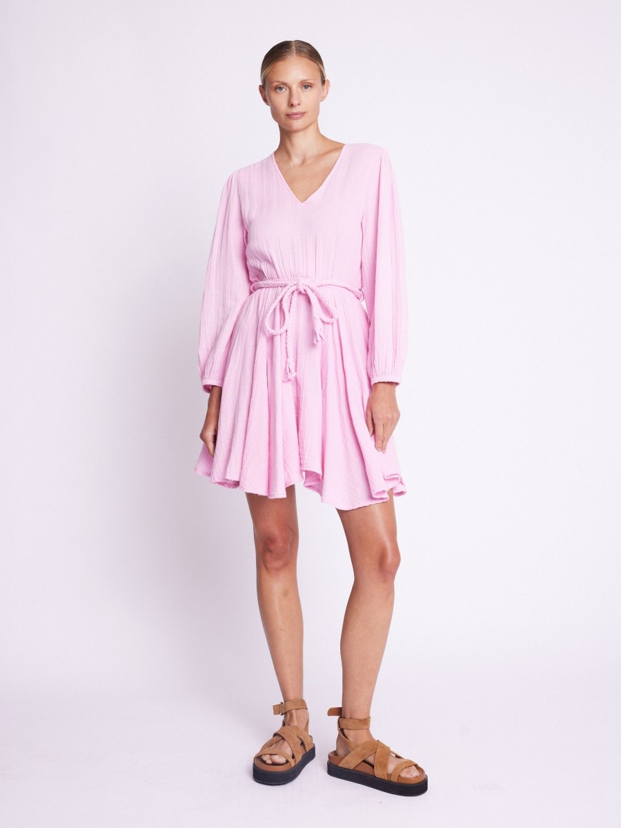 ROMANA | V-neck pink short dress