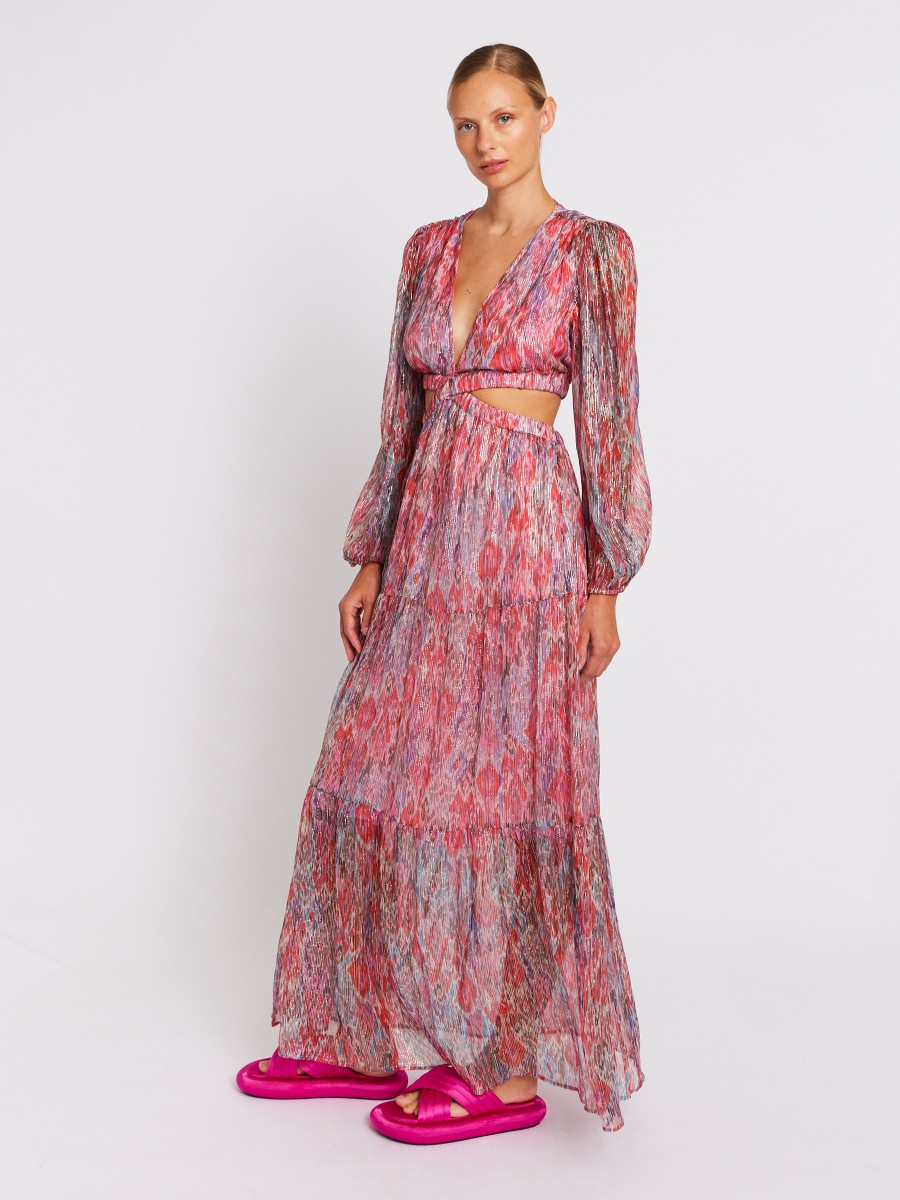 RAINBOWLUREX | Robe longue en lurex rose