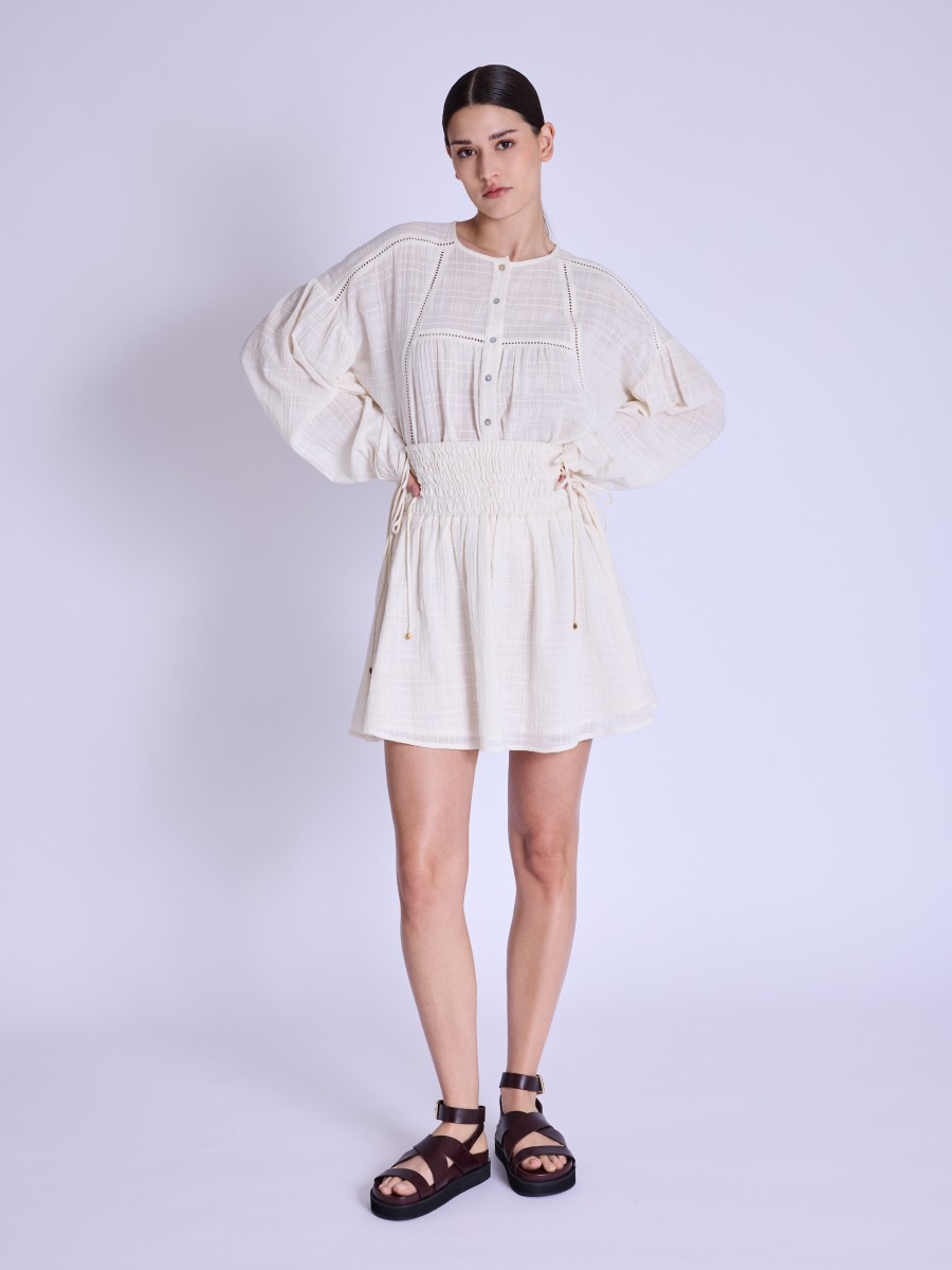 JIMENA | Falda corta blanca de algodón