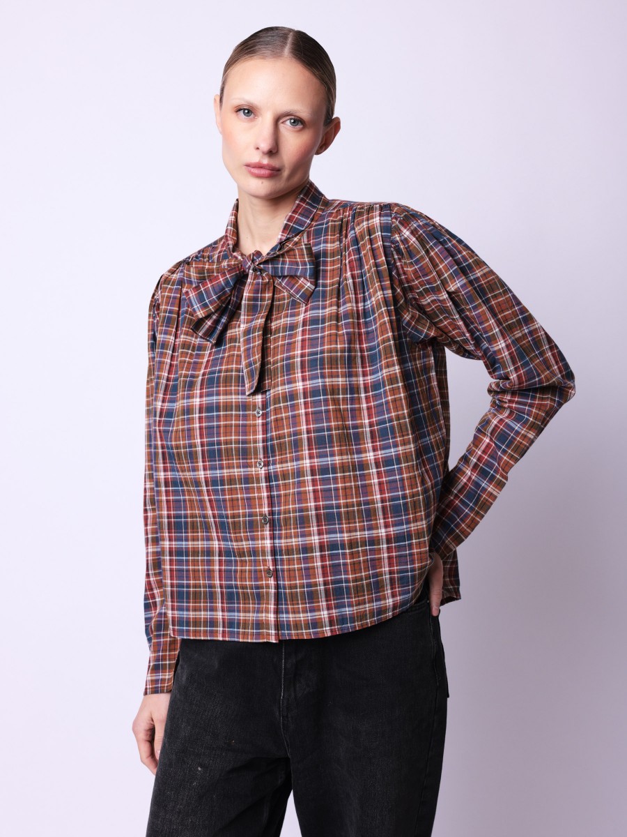 COCORINA shirt | Short shirt tied with a mock bow on the sleeve