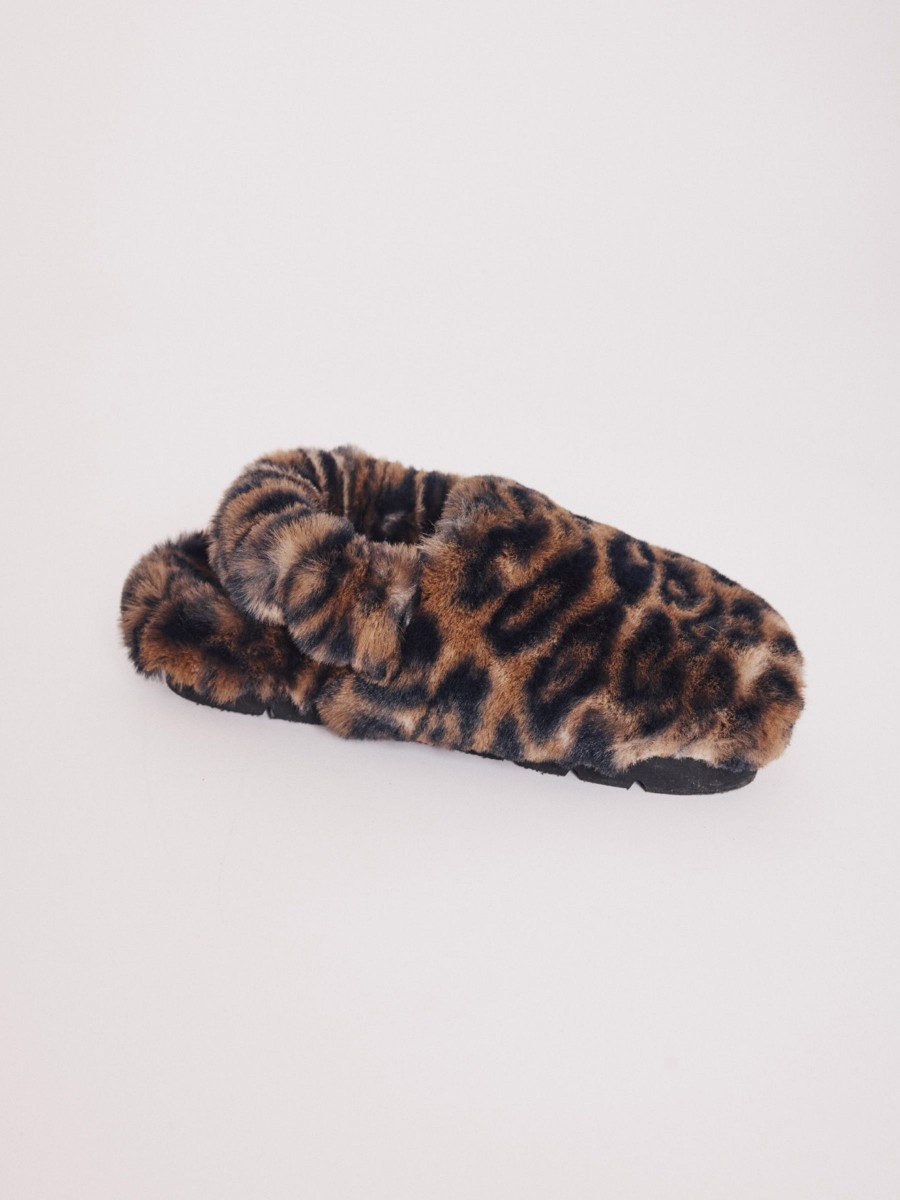 Mules ODELIA | Leopard print faux fur mules