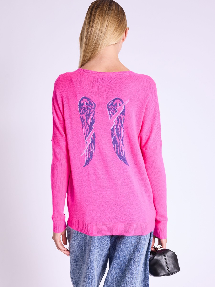 APOLONIA Sweater | Pink Sweater with Wings on the Back