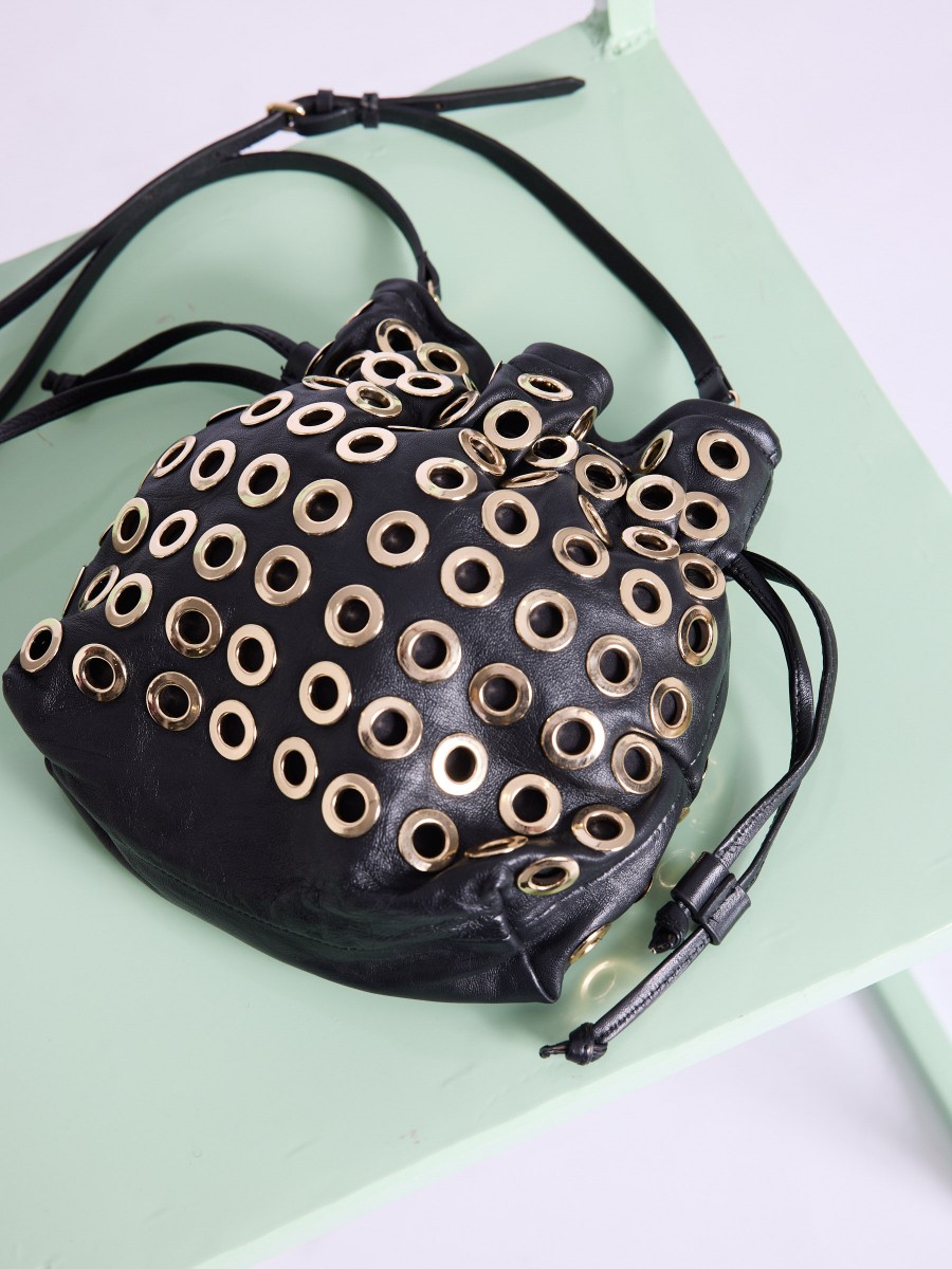 OHBOWLSTUDS Leather bag with studs