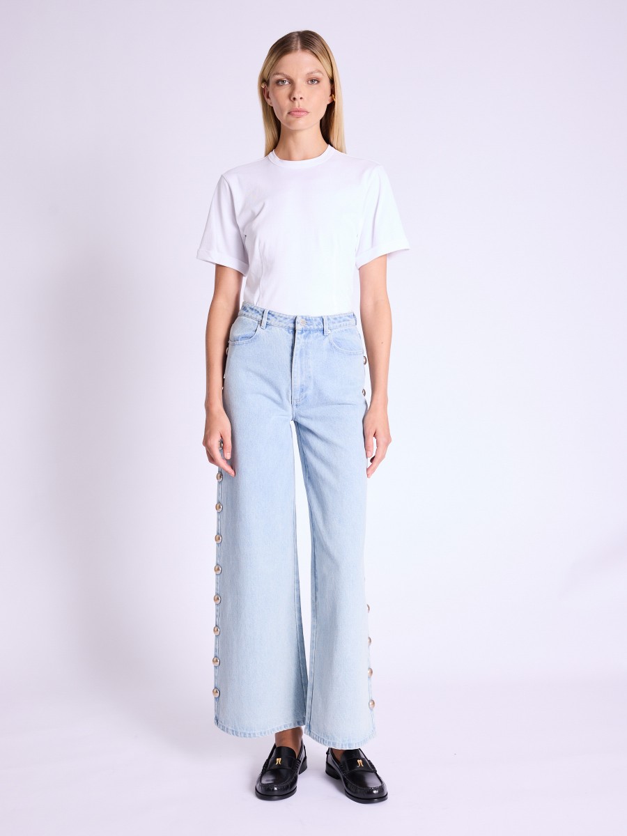 MEMPHIS | Flare trousers with studs on side