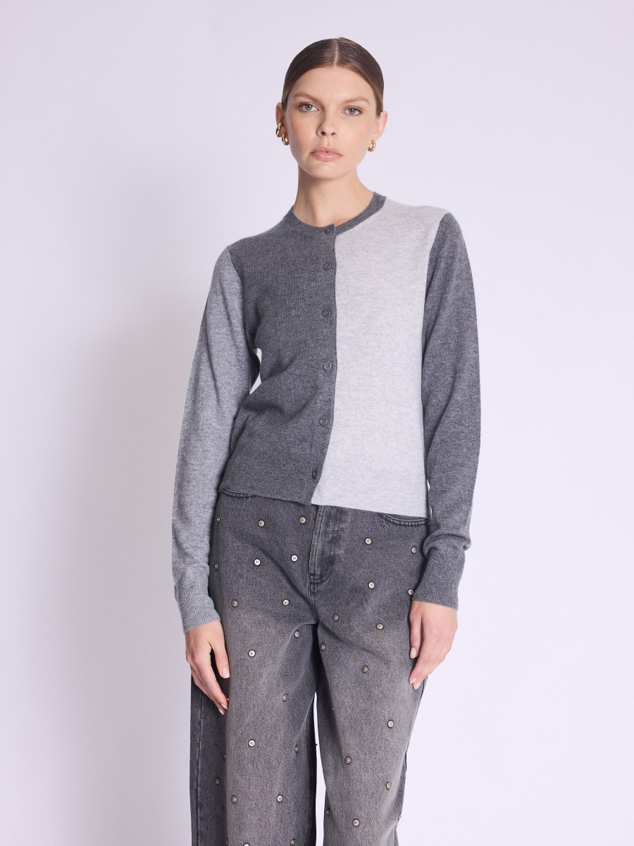 Cardigan GABRIEL | Two-tone grey cardigan with long sleeves