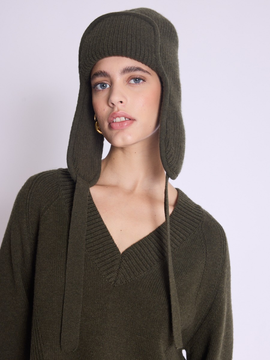 Chapka ODIN | Khaki ribbed knit chakpa