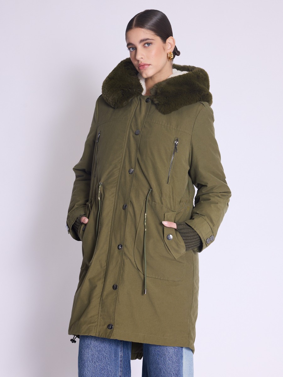 Parka MOLKI | Parka mi-longue à capuche fourrure