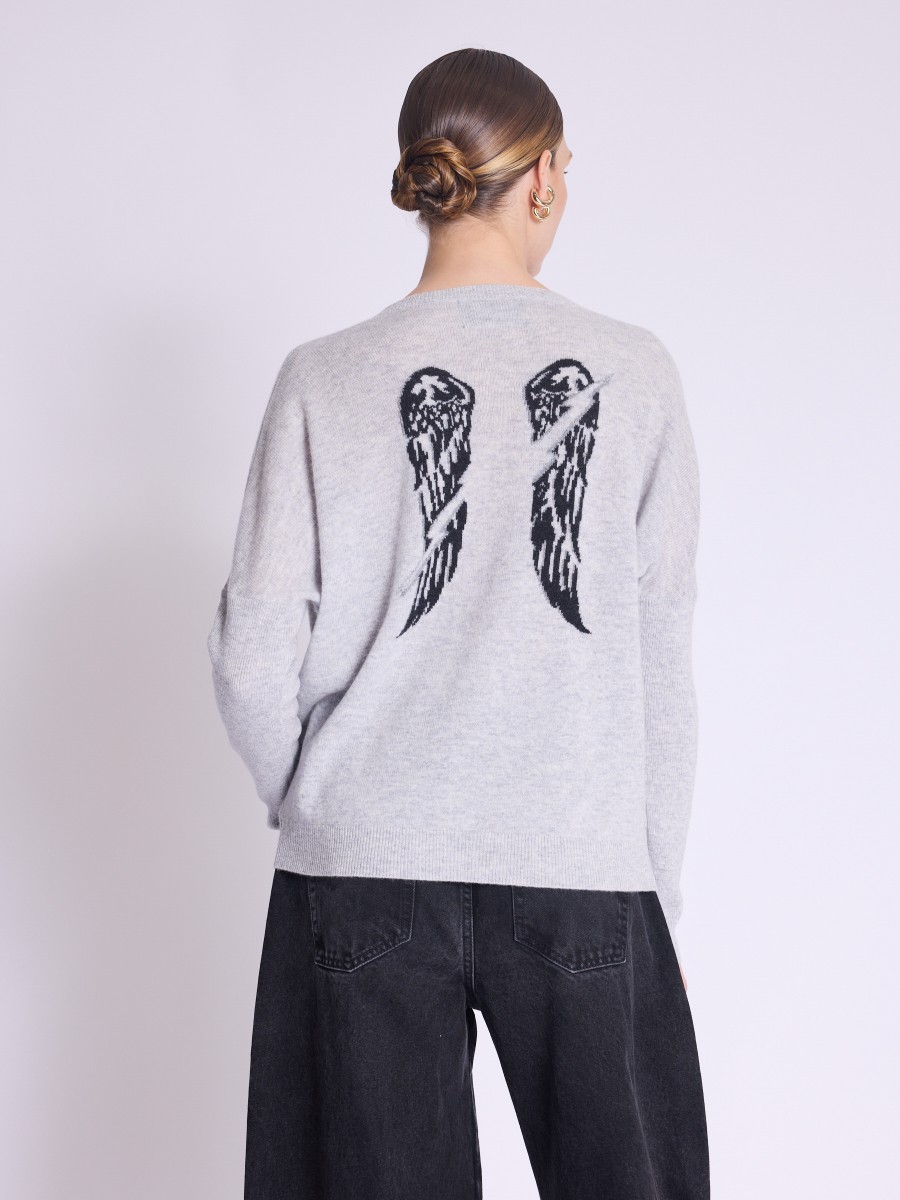 APOLONIA sweater Grey sweater with wings on back