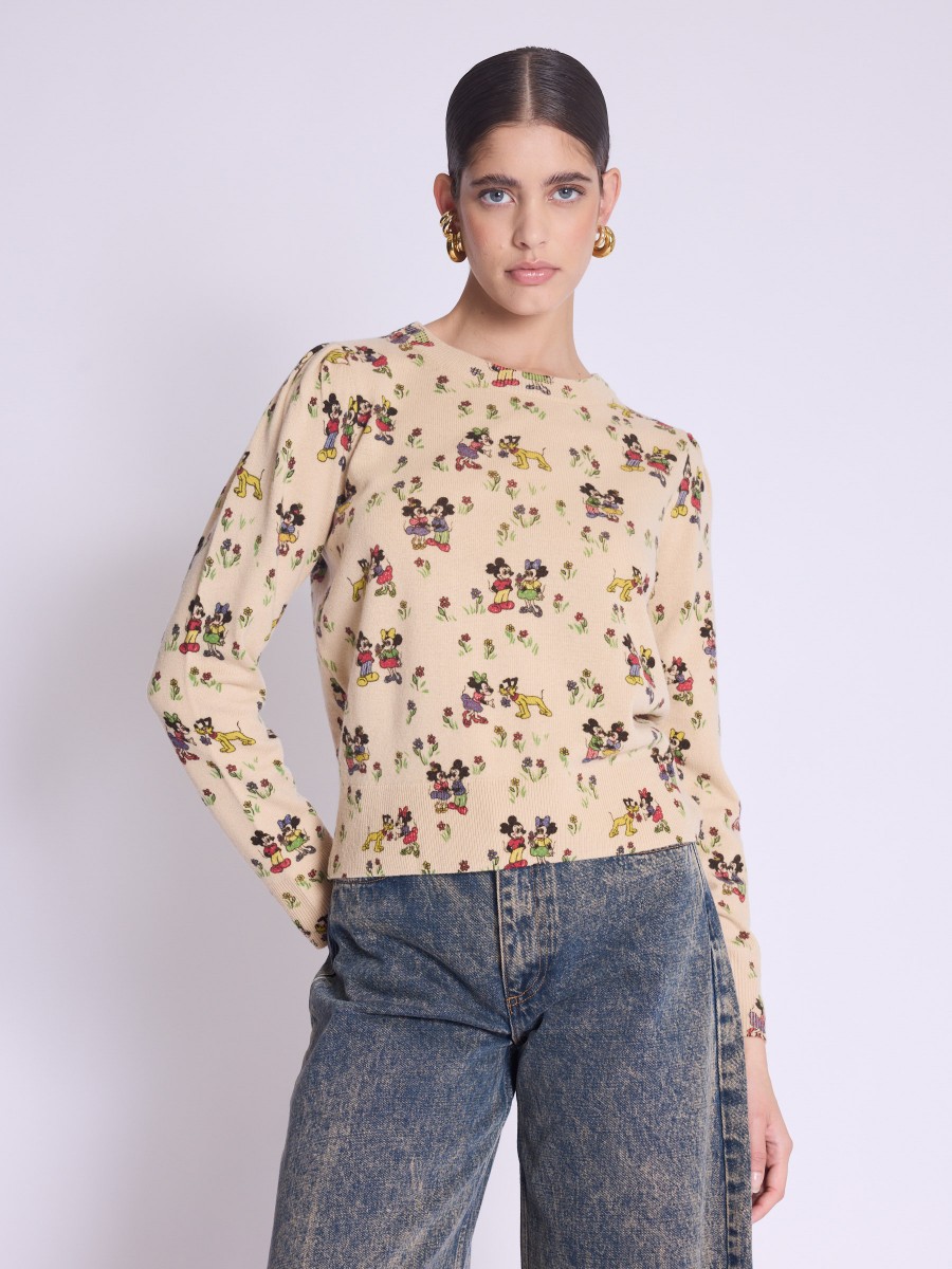 AMICKEY sweater | Mickey sweater with round neck, long puff sleeves