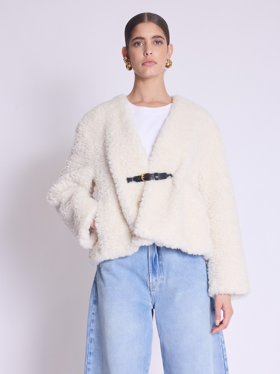 VARGAS jacket | Short jacket in white faux fur