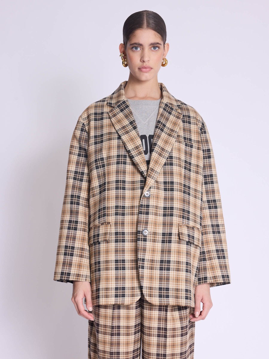 VERNILLA blazer |Oversized plaid blazer