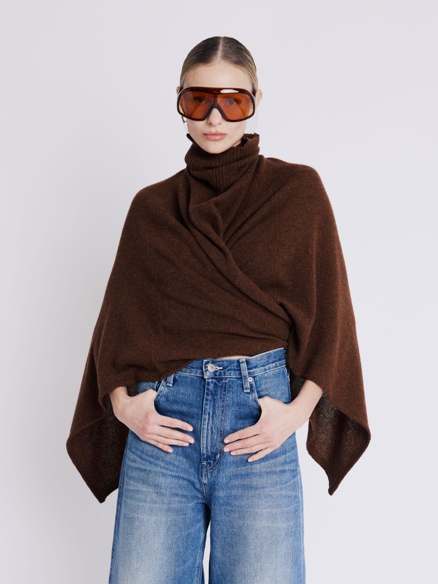 ADETTE Poncho | Knit poncho with turtleneck