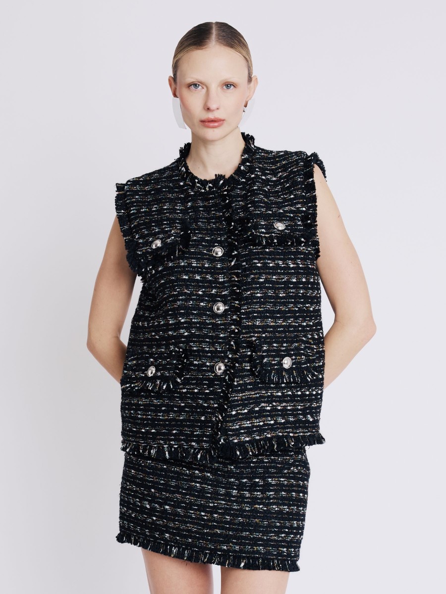 VADOR Jacket | Short sleeveless jacket with black fringes