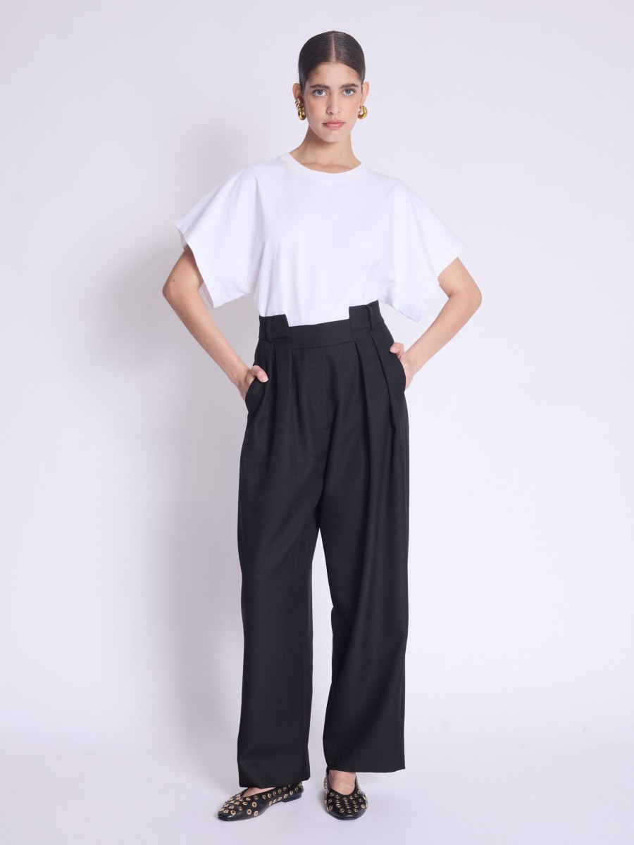 PRUNE Pants | Black high-waisted straight suit pants