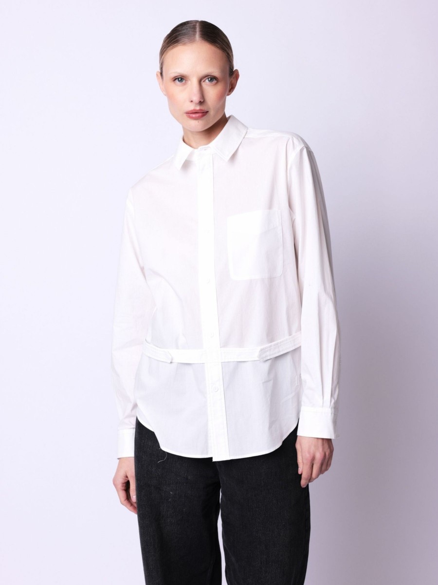 CLEMMY shirt | White shirt with belt